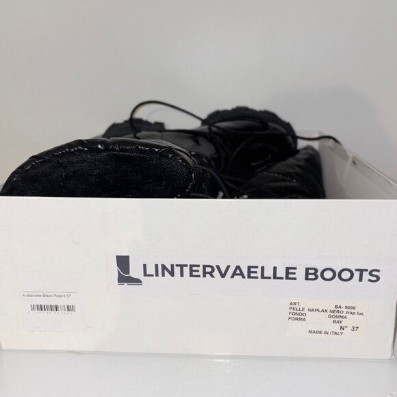 BNIB L'intervalle Avalanche Black Patent Boots Size 37 - Picture 4 of 4